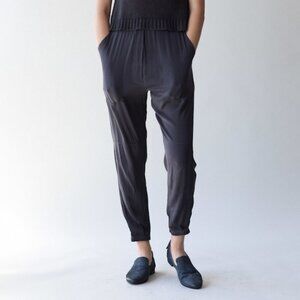 Private 0204 Silk Pant Jogger Cropped Pant Japanese Blue Navy Size 0 XS